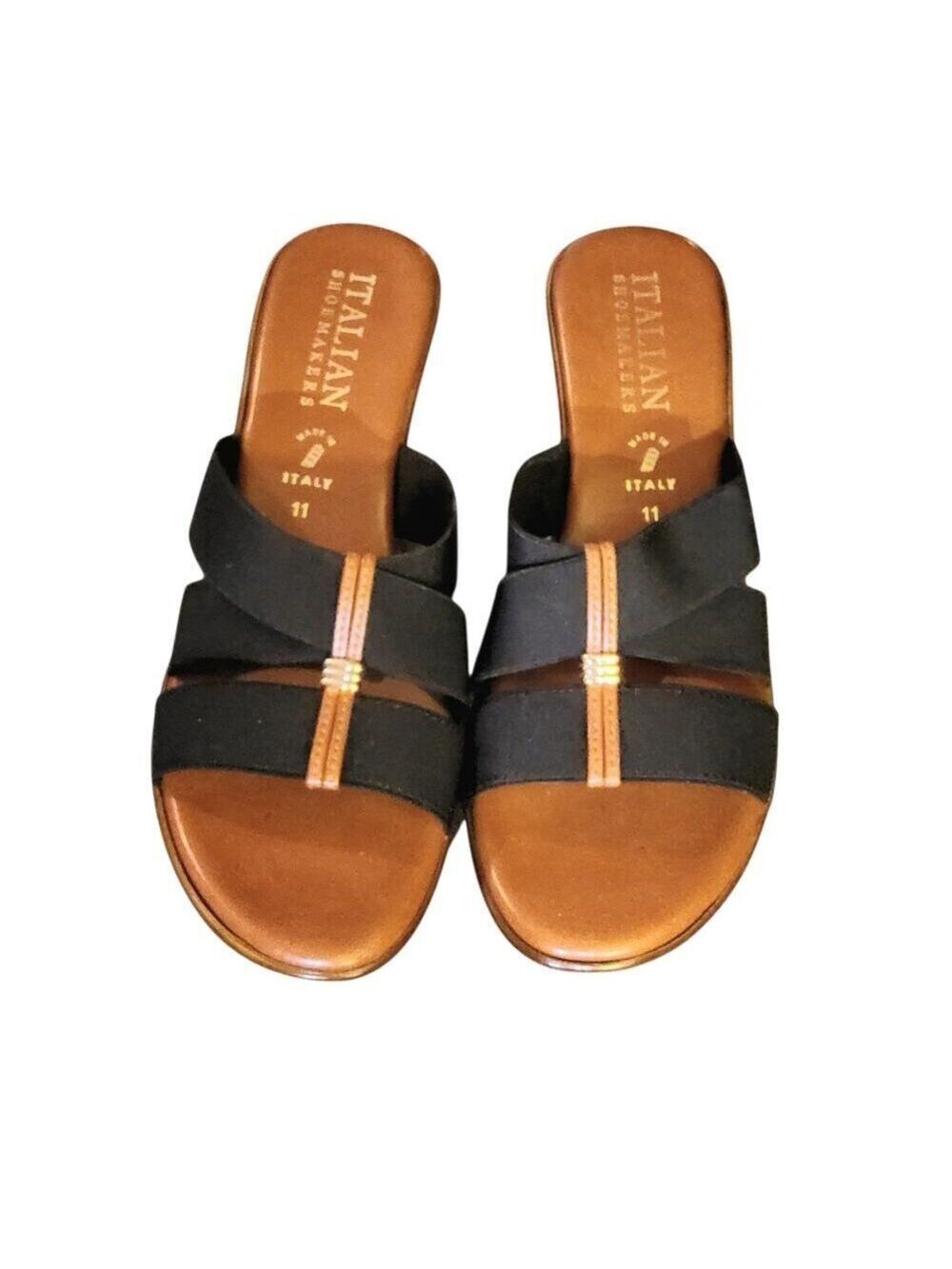 Wedge Sandals Italian Shoemakers Open Toe Size 11